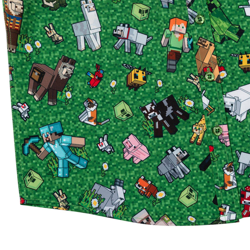 RSVLTS Overworld Odyssey Youth KUNUFLEX Short Sleeve Shirt in Green — detail 5