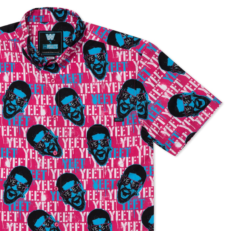 RSVLTS Jey Pop KUNUFLEX Short Sleeve Shirt in Pink — front view