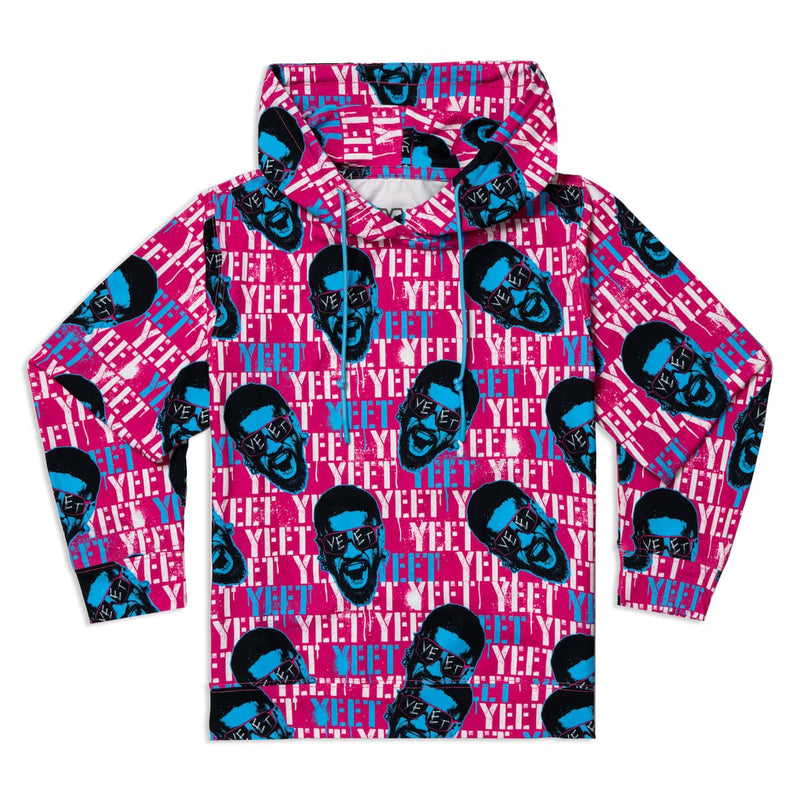 RSVLTS Jey Pop Youth Performance Hoodie in Pink — front view