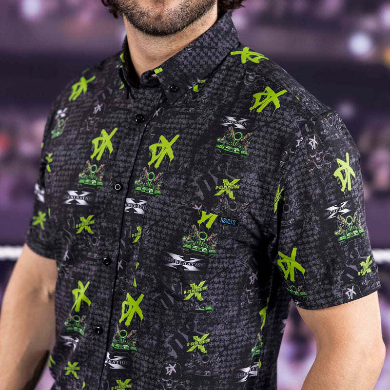 RSVLTS D-Generation X KUNUFLEX Short Sleeve Shirt in Black — detail 4