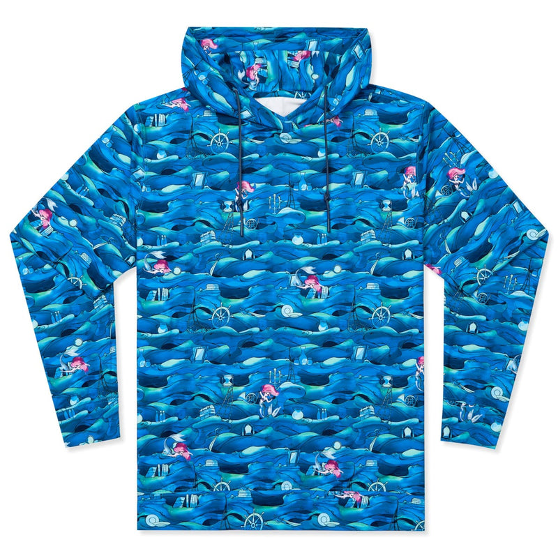 RSVLTS The Secret Grotto Performance Hoodie in Blue — front view