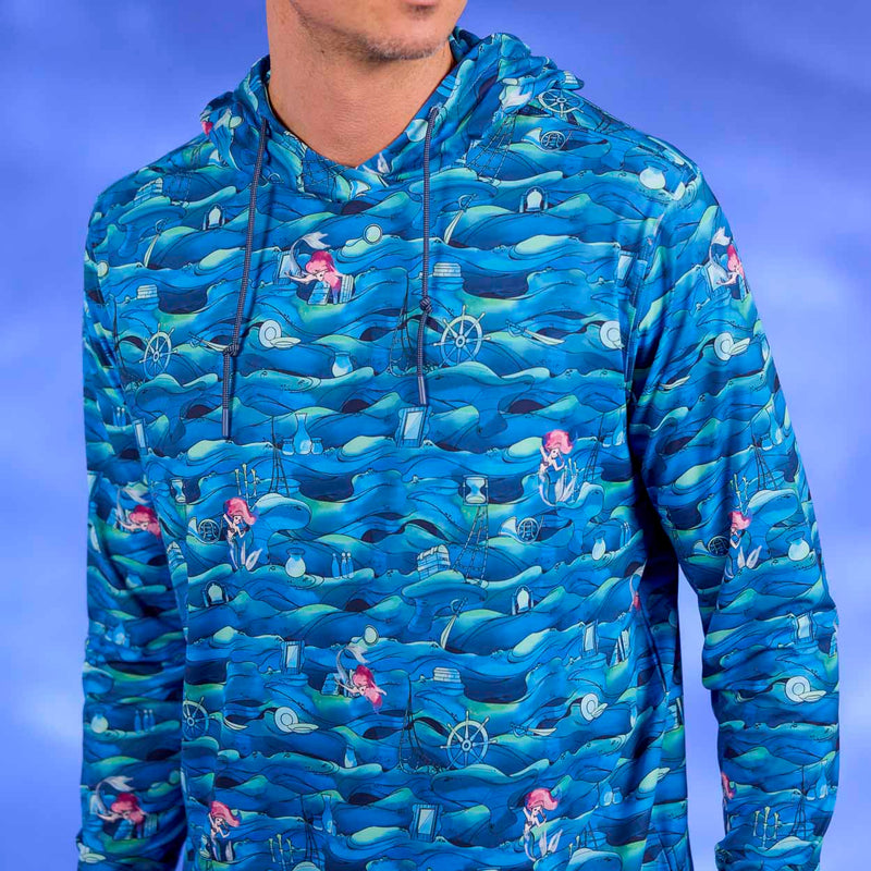 RSVLTS The Secret Grotto Performance Hoodie in Blue — detail 4