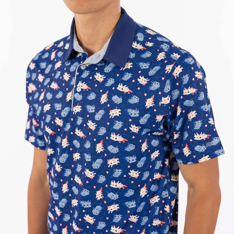 RSVLTS A Lotta Axolotl All-Day Polo in Blue — detail 4