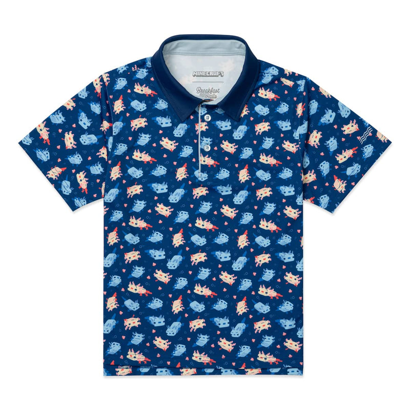 RSVLTS A Lotta Axolotl Youth All-Day Polo in Blue — front view