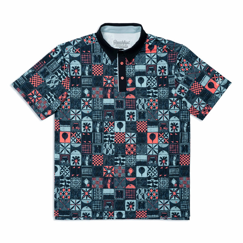 RSVLTS Tee Time Tiles All-Day Polo in Blue — detail 2