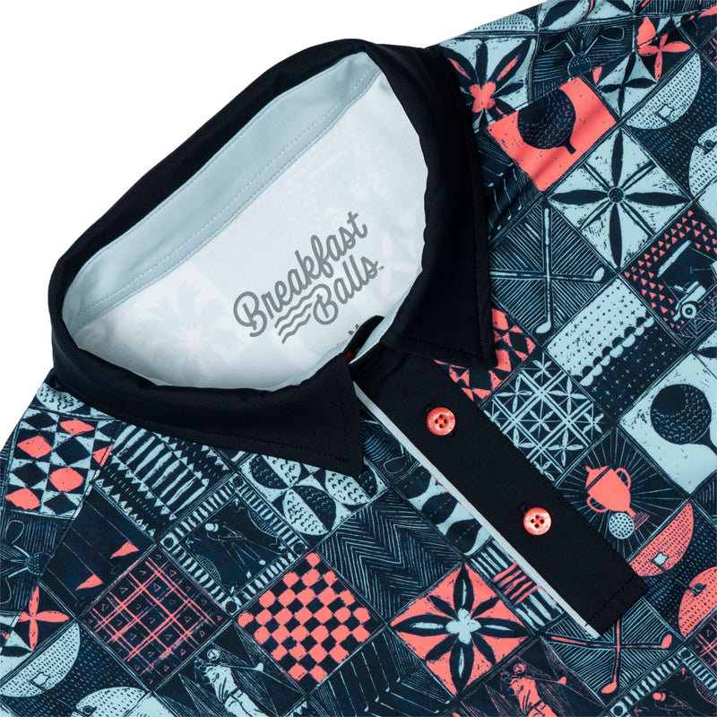 RSVLTS Tee Time Tiles All-Day Polo in Blue — detail 6