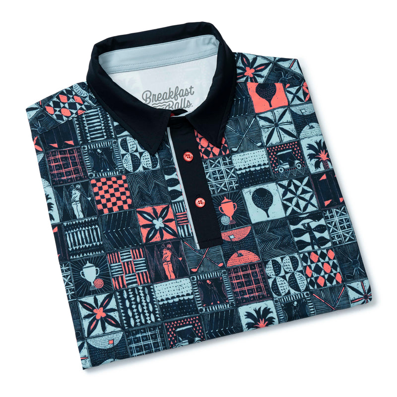 RSVLTS Tee Time Tiles All-Day Polo in Blue — detail 8