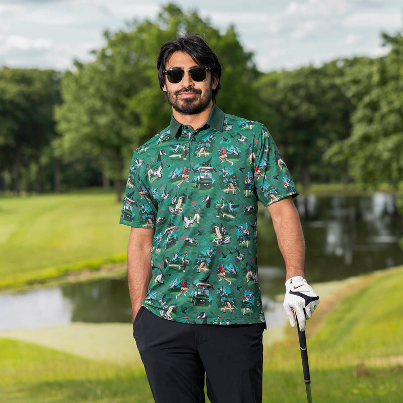 RSVLTS Goose's Wild All-Day Polo in Green — detail 3
