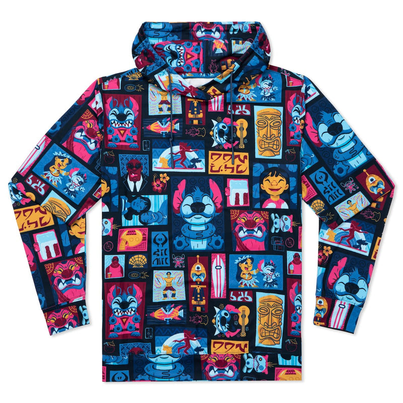 RSVLTS Tiki-terrestrial Performance Hoodie in Blue — front view