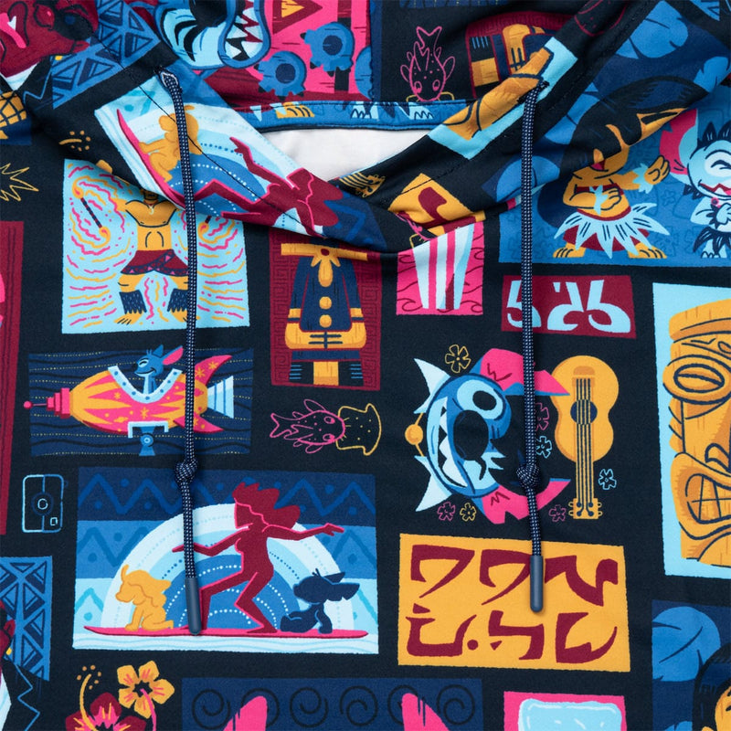 RSVLTS Tiki-terrestrial Performance Hoodie in Blue — detail 3