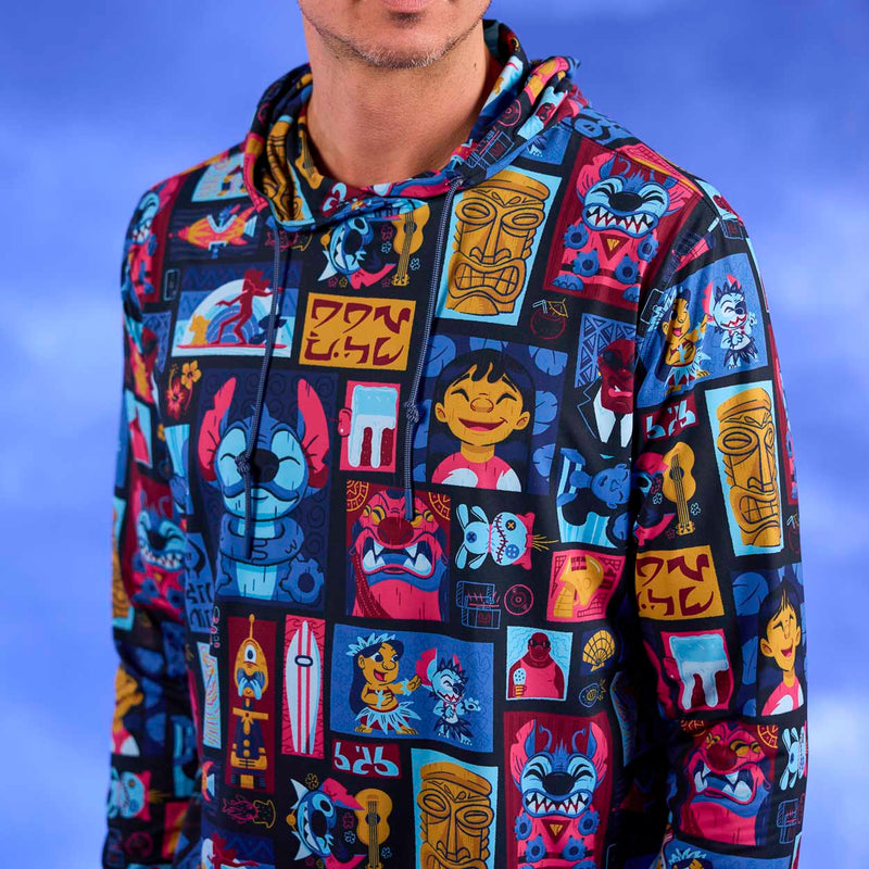 RSVLTS Tiki-terrestrial Performance Hoodie in Blue — detail 4