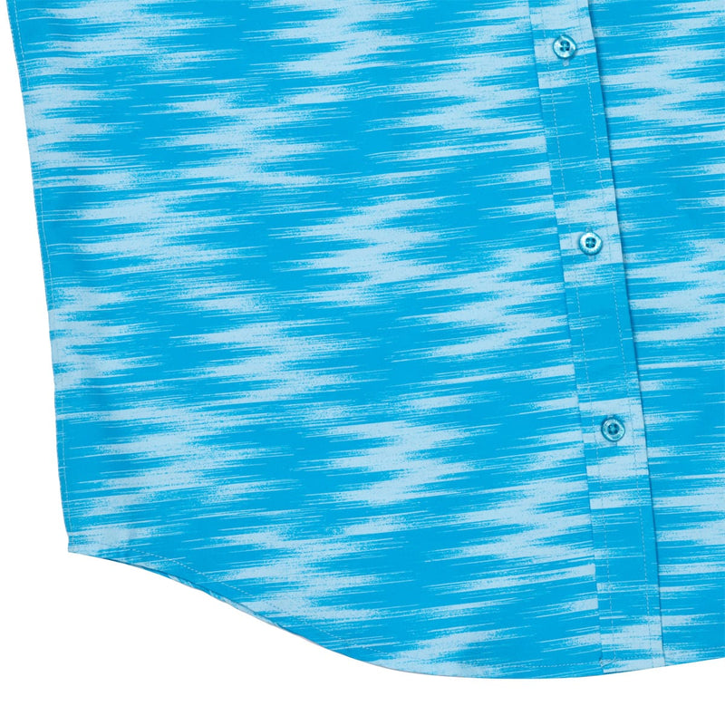 RSVLTS Blue Zags KUNUFLEX Short Sleeve Shirt in Blue — detail 5