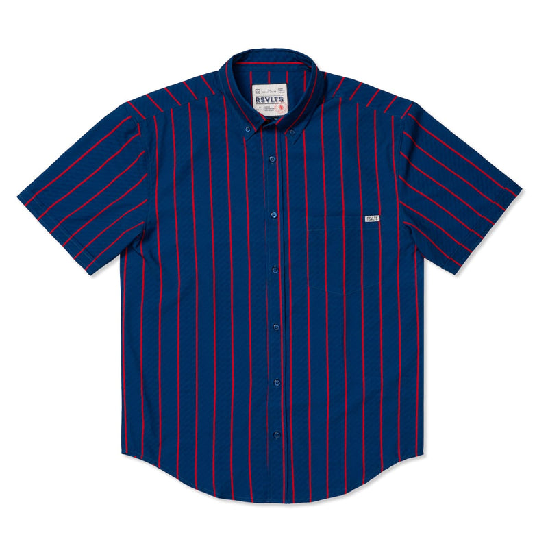 RSVLTS Winstripes KUNUFLEX Short Sleeve Shirt in Blue — detail 3