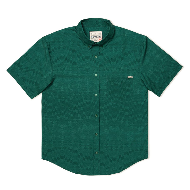 RSVLTS Park Pitch KUNUFLEX Short Sleeve Shirt in Green — detail 3