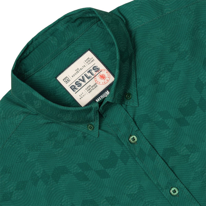 RSVLTS Park Pitch KUNUFLEX Short Sleeve Shirt in Green — detail 4