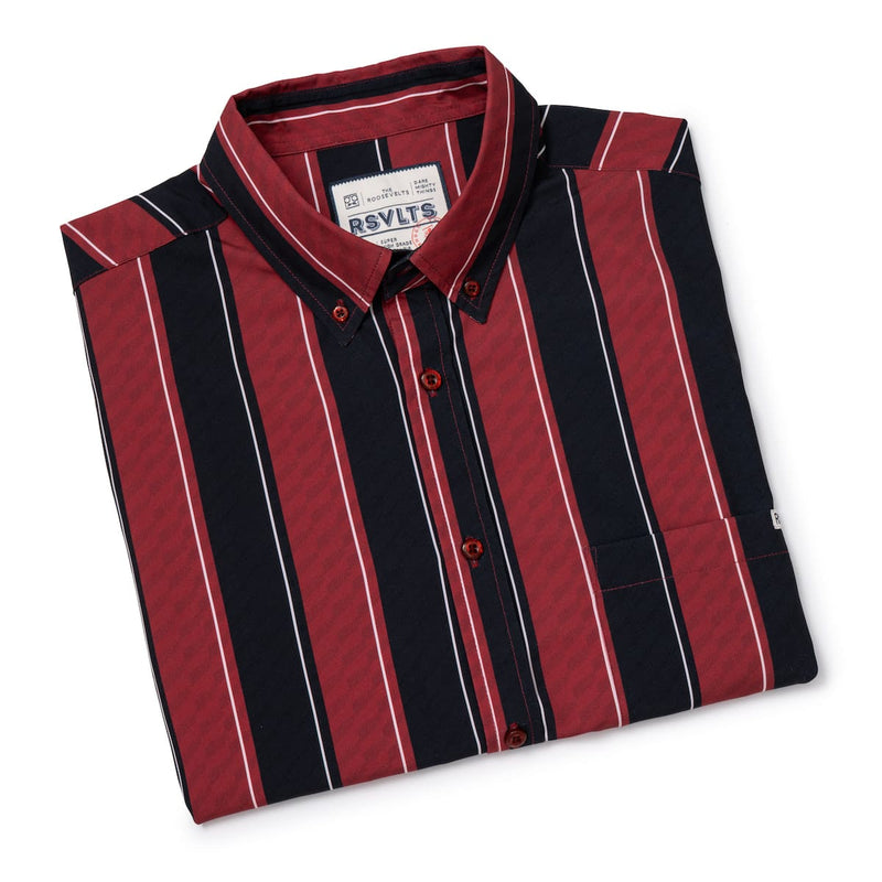 RSVLTS Crimson Club KUNUFLEX Short Sleeve Shirt in Black — detail 6