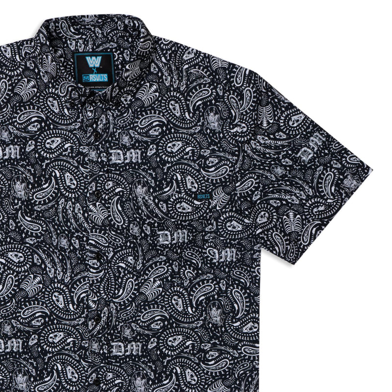 RSVLTS Dirty Dom KUNUFLEX Short Sleeve Shirt in Black — front view