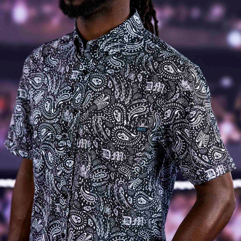 RSVLTS Dirty Dom KUNUFLEX Short Sleeve Shirt in Black — detail 4