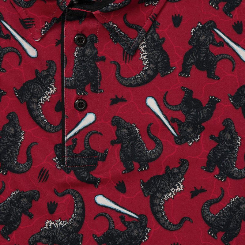 RSVLTS Godzilla's Rage All-Day Polo in Red — detail 3