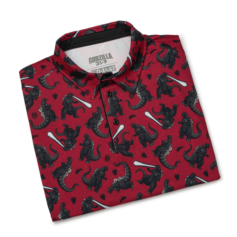 RSVLTS Godzilla's Rage All-Day Polo in Red — detail 7