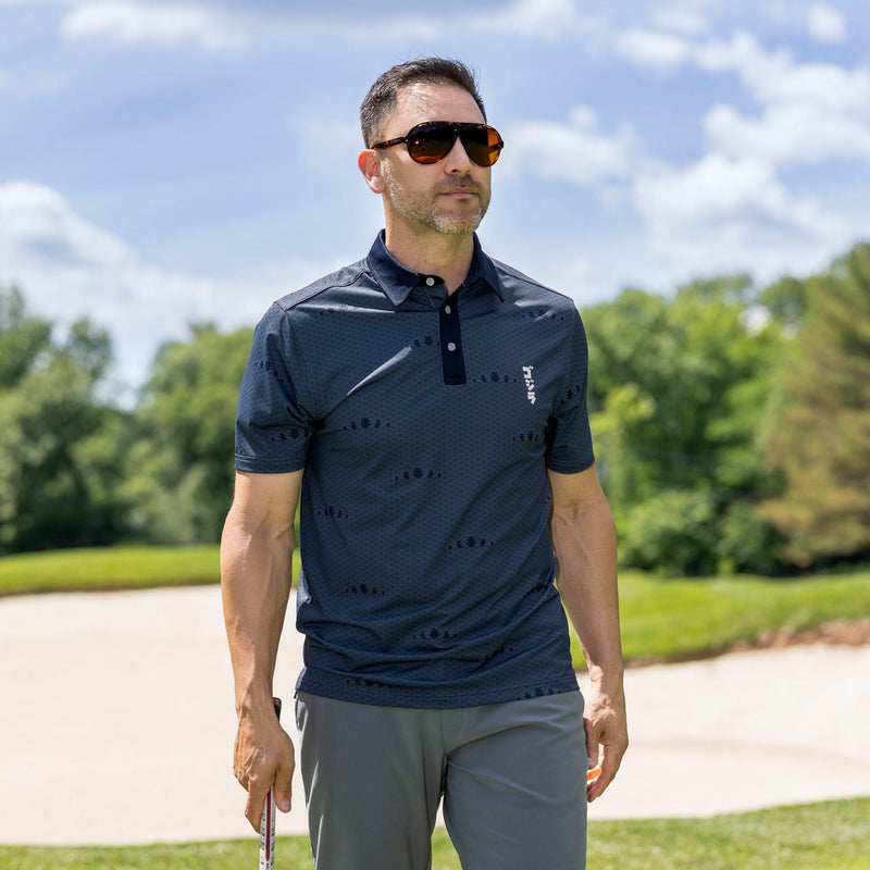 RSVLTS Pacific Coast Kaiju (Navy) All-Day Polo in Gray — detail 2