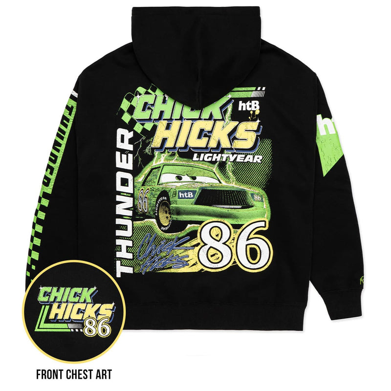 RSVLTS Chick Hicks 86 Relaxed Hoodie in Black — front view