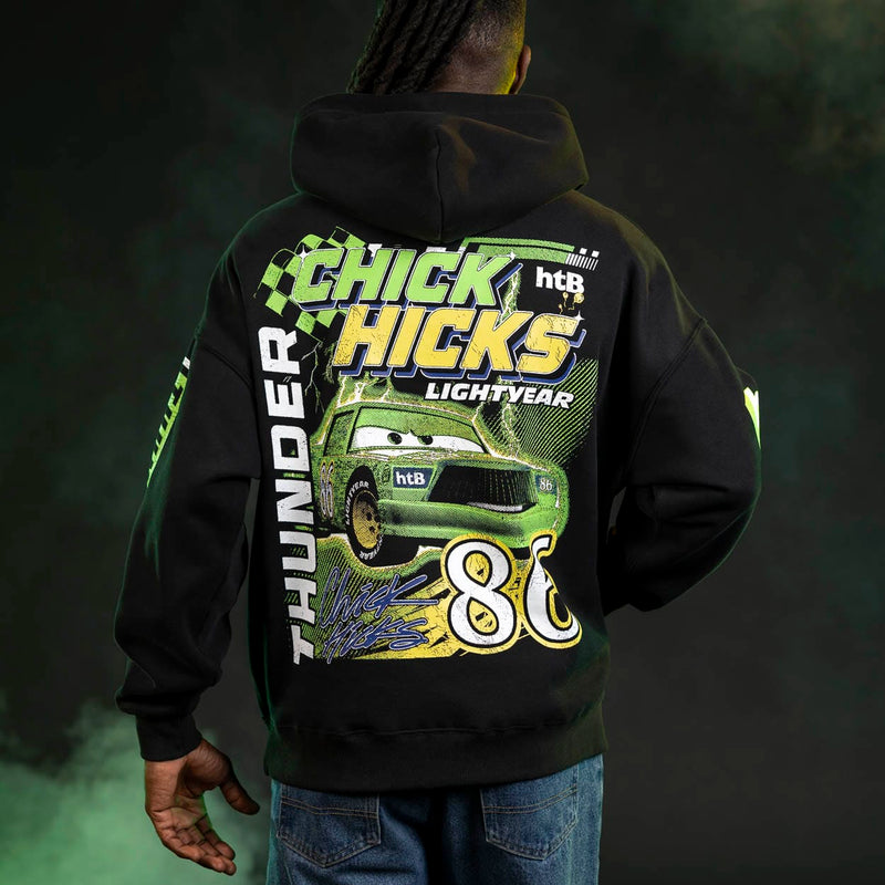 RSVLTS Chick Hicks 86 Relaxed Hoodie in Black — detail 8
