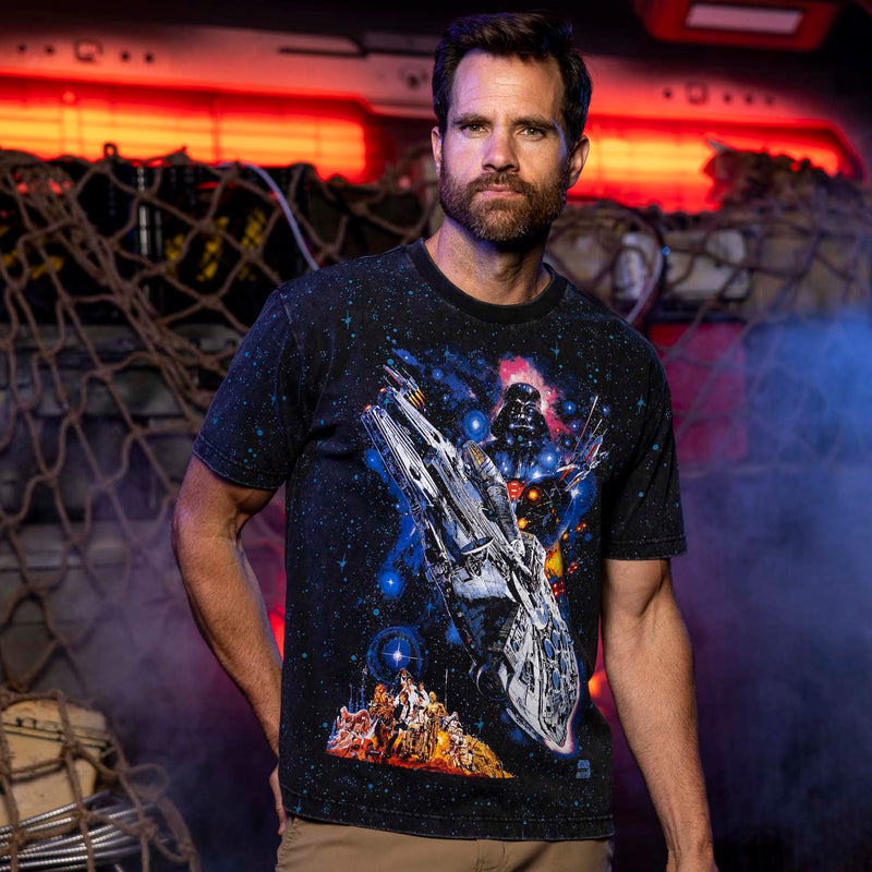 RSVLTS The Fate of the Galaxy Vintage Crewneck Tee in Black — detail 2