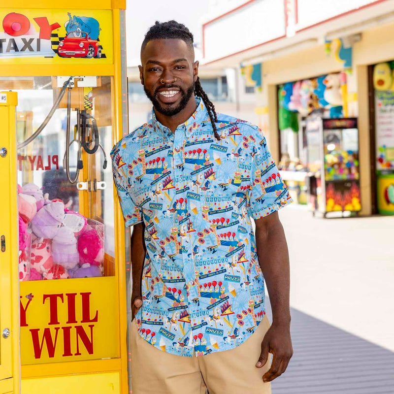 RSVLTS Boardwalk Bonanza KUNUFLEX Short Sleeve Shirt in Blue — detail 3