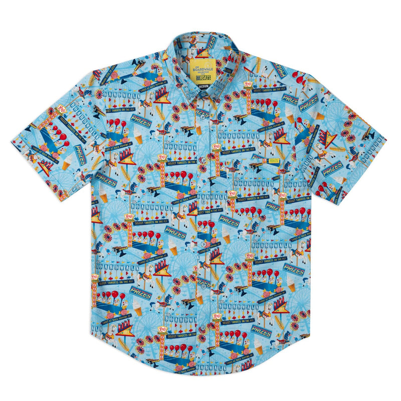 RSVLTS Boardwalk Bonanza KUNUFLEX Short Sleeve Shirt in Blue — detail 4