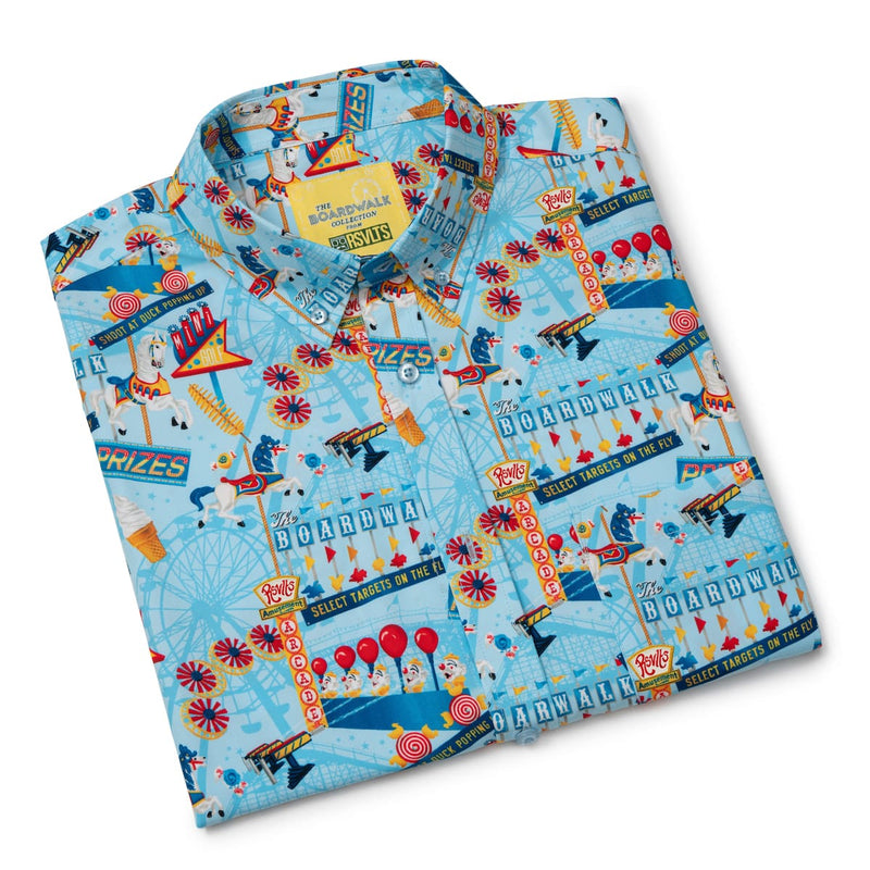 RSVLTS Boardwalk Bonanza KUNUFLEX Short Sleeve Shirt in Blue — detail 8