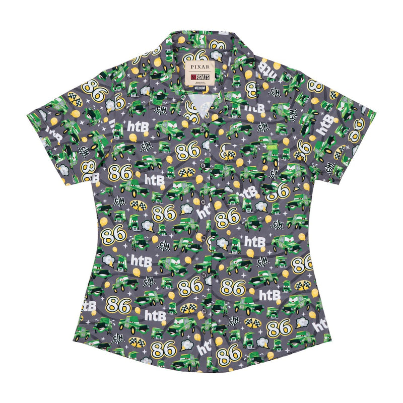 RSVLTS Chick Hicks 86 Women's KUNUFLEX Short Sleeve Shirt in Green — detail 2