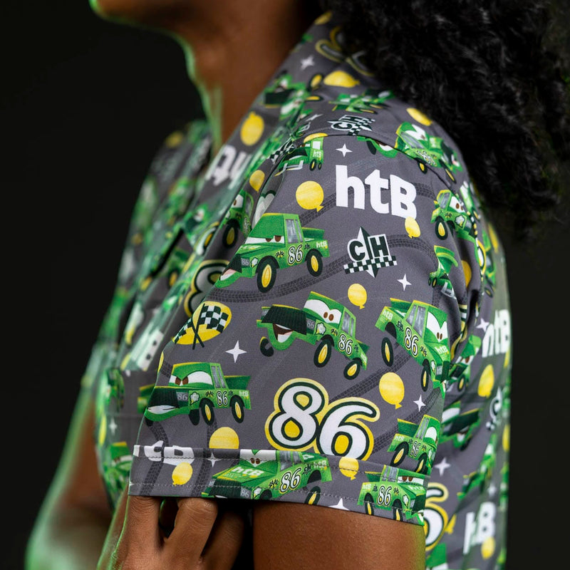 RSVLTS Chick Hicks 86 Women's KUNUFLEX Short Sleeve Shirt in Green — detail 5