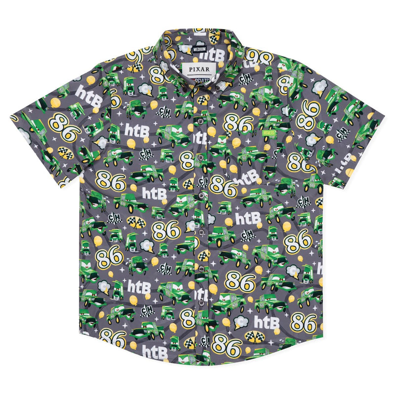 RSVLTS Chick Hicks 86 Youth KUNUFLEX Short Sleeve Shirt in Green — front view