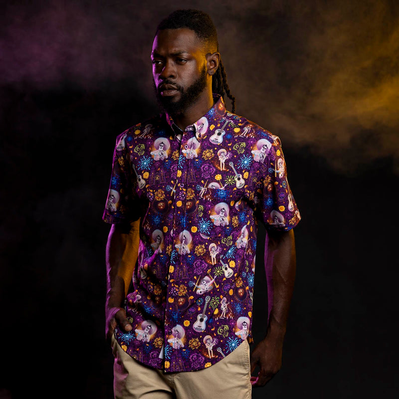 RSVLTS Remember Me KUNUFLEX Short Sleeve Shirt in Purple — detail 2