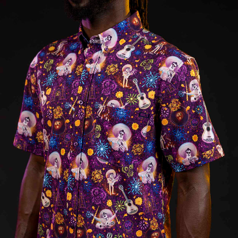 RSVLTS Remember Me KUNUFLEX Short Sleeve Shirt in Purple — detail 4