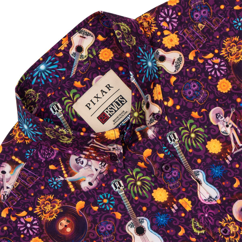 RSVLTS Remember Me KUNUFLEX Short Sleeve Shirt in Purple — detail 6