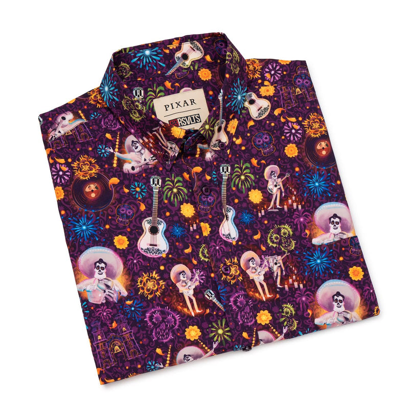 RSVLTS Remember Me KUNUFLEX Short Sleeve Shirt in Purple — detail 8