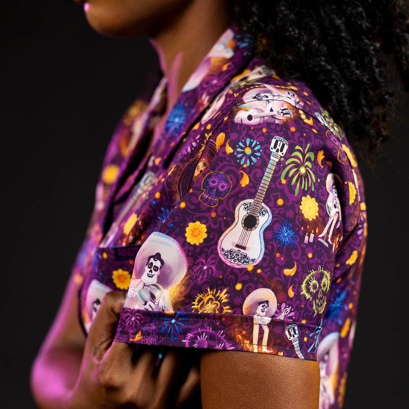 RSVLTS Remember Me Women's KUNUFLEX Short Sleeve Shirt in Purple — detail 5