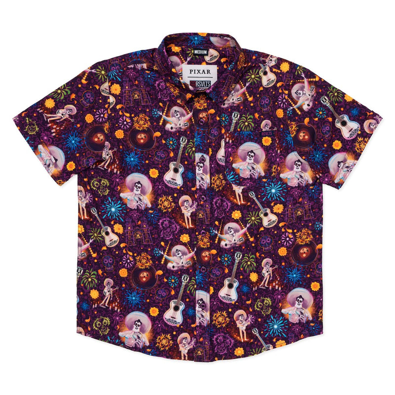 RSVLTS Remember Me Youth KUNUFLEX Short Sleeve Shirt in Purple — front view