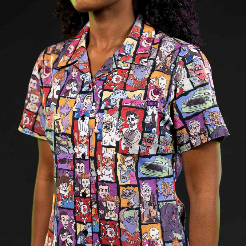 RSVLTS Up to No Good Women's KUNUFLEX Short Sleeve Shirt in Multicolor — detail 3