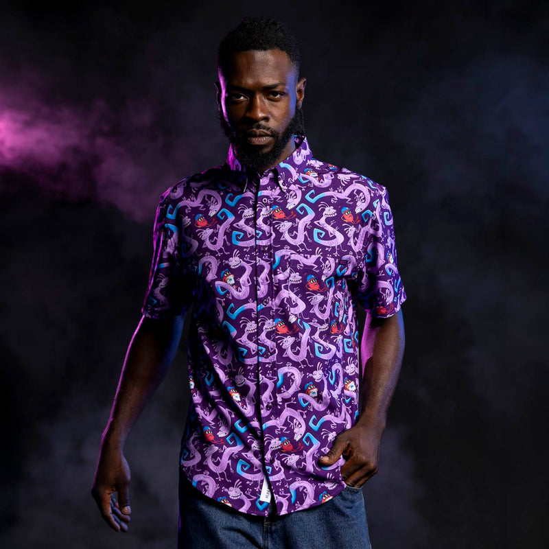 RSVLTS Slithering Sabotage KUNUFLEX Short Sleeve Shirt in Purple — detail 2