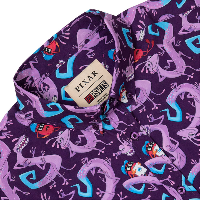 RSVLTS Slithering Sabotage KUNUFLEX Short Sleeve Shirt in Purple — detail 6