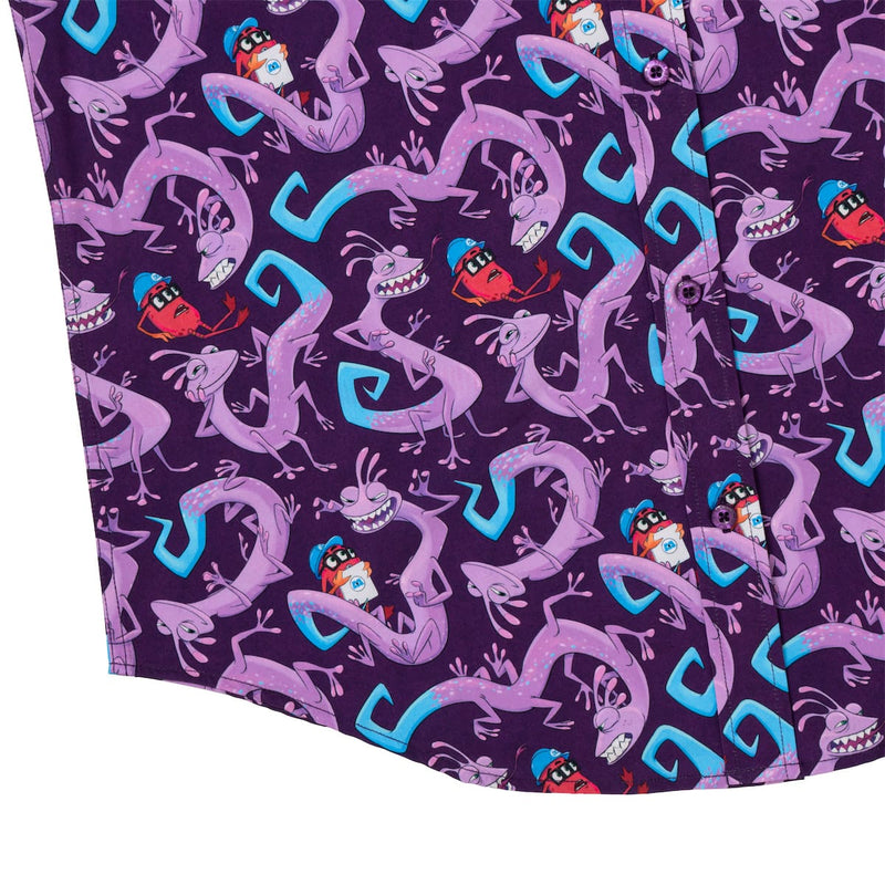 RSVLTS Slithering Sabotage KUNUFLEX Short Sleeve Shirt in Purple — detail 7