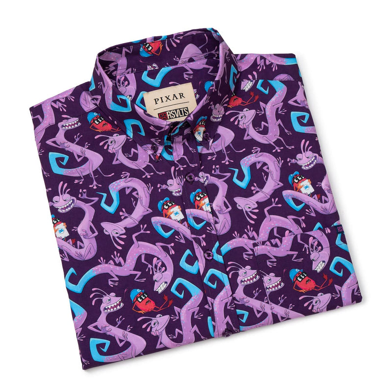 RSVLTS Slithering Sabotage KUNUFLEX Short Sleeve Shirt in Purple — detail 8