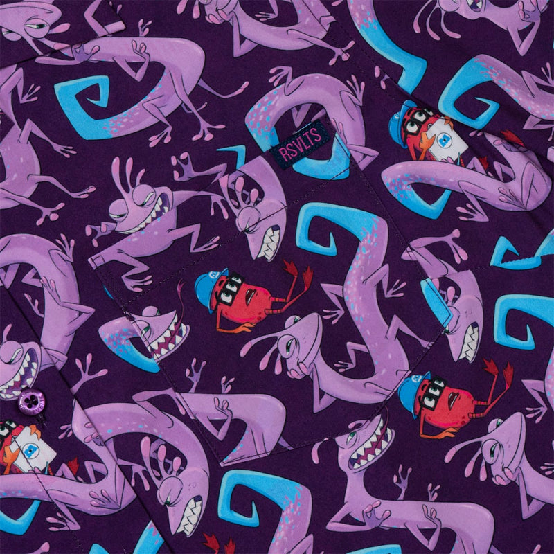 RSVLTS Slithering Sabotage Women's KUNUFLEX Short Sleeve Shirt in Purple — detail 4