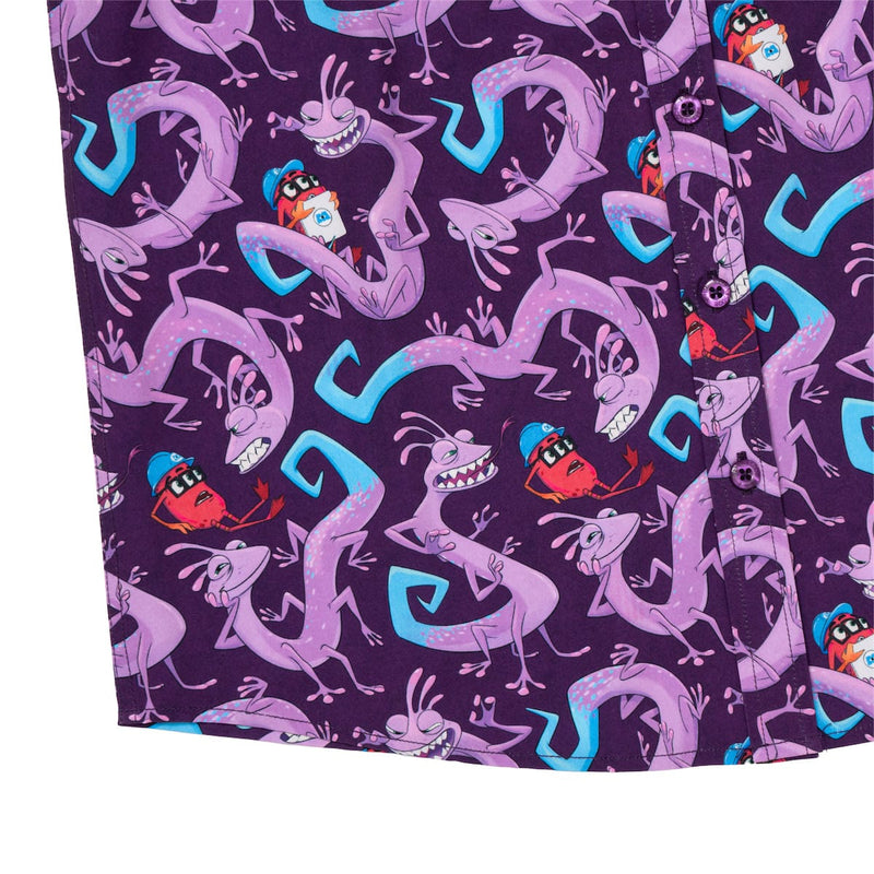 RSVLTS Slithering Sabotage Youth KUNUFLEX Short Sleeve Shirt in Purple — detail 4