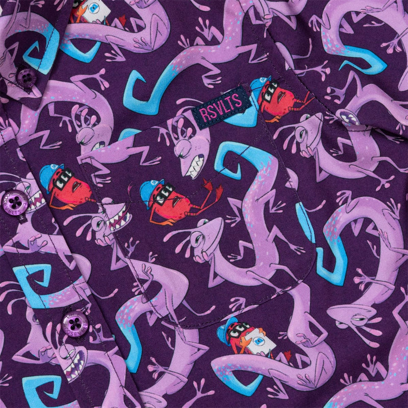 RSVLTS Slithering Sabotage Preschool KUNUFLEX Short Sleeve Shirt in Purple — detail 4