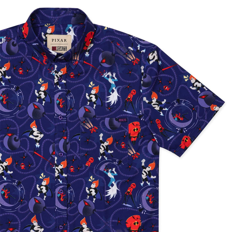 RSVLTS Operation Kronos KUNUFLEX Short Sleeve Shirt in Purple — front view