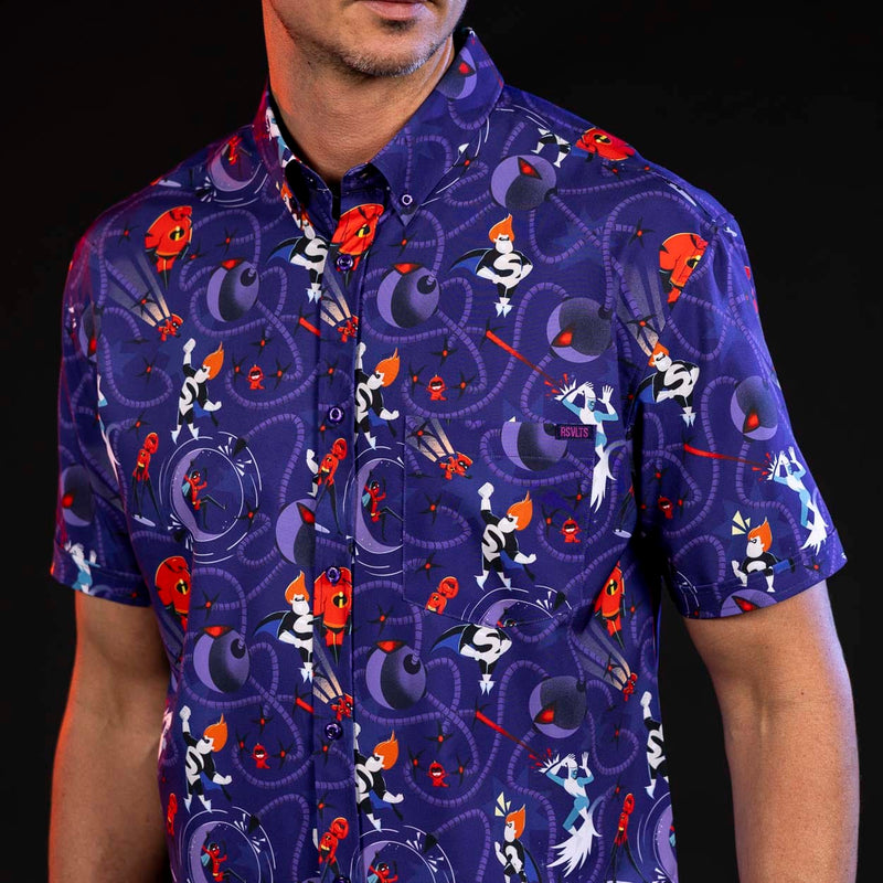 RSVLTS Operation Kronos KUNUFLEX Short Sleeve Shirt in Purple — detail 4